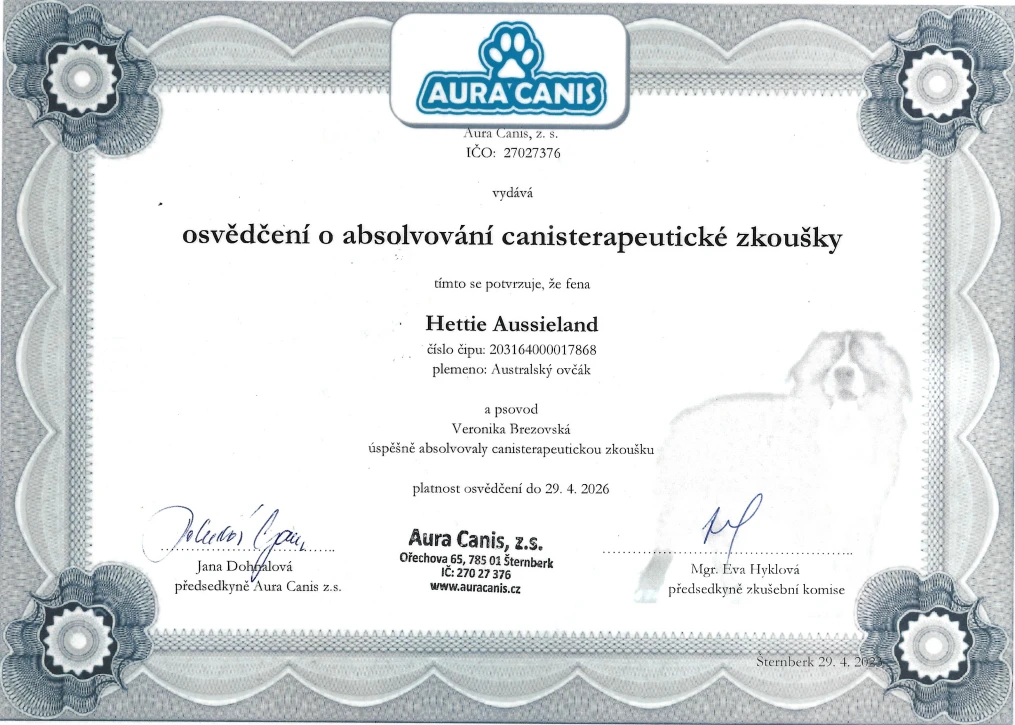 Certifikácie canisterapie