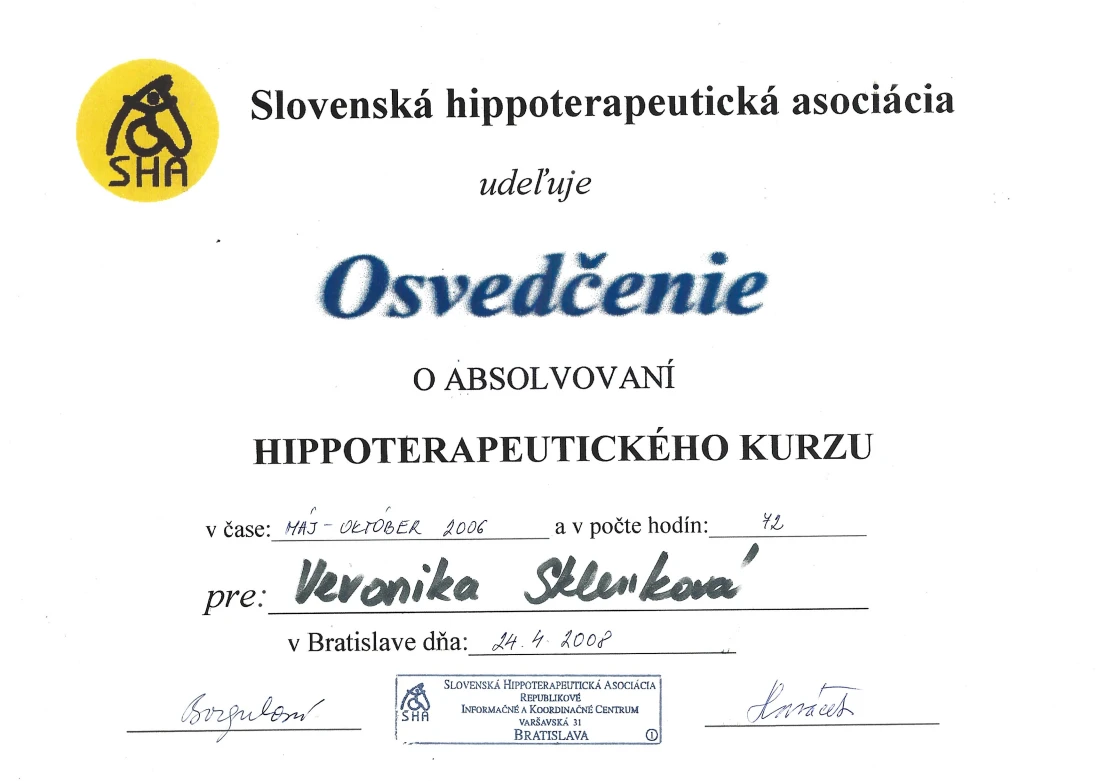 Certifikácie hipoterapie